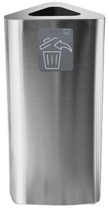 Pattumiera Per Raccolta Rifiuti 38x38xh80 cm In Acciaio Inox con Pittogramma Magnetico Argento