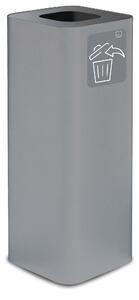 Pattumiera Per Raccolta Rifiuti 30x30xh80 cm In Acciaio Verniciato con Pittogramma Magnetico Grigio