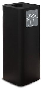 Pattumiera Per Raccolta Rifiuti 30x30xh80 cm In Acciaio Verniciato con Pittogramma Magnetico Nero