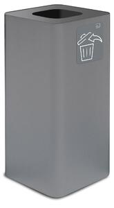 Pattumiera Per Raccolta Rifiuti 38x38xh80 cm In Acciaio Verniciato con Pittogramma Magnetico Grigio