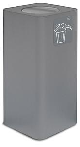 Pattumiera Per Raccolta Rifiuti 38x38xh80 cm In Acciaio Verniciato con Coperchio Basculante Grigio