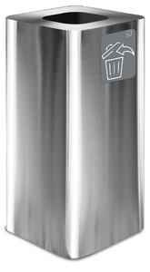Pattumiera Per Raccolta Rifiuti 38x38xh80 cm In Acciaio Inox con Pittogramma Magnetico Argento