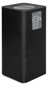 Pattumiera Per Raccolta Rifiuti 38x38xh80 cm In Acciaio Verniciato con Coperchio Basculante Nero