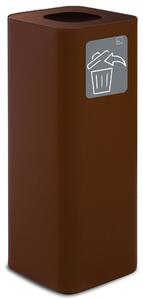 Pattumiera Per Raccolta Rifiuti 30x30xh80 cm In Acciaio Verniciato con Pittogramma Magnetico Marrone