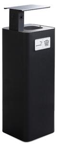 Pattumiera Per Raccolta Rifiuti 30x30xh102 cm In Acciaio Verniciato con Coperchio Basculante Nero