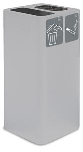 Pattumiera Per Raccolta Rifiuti 38x38xh80 cm In Acciaio Verniciato con Coperchio Basculante Bianco