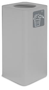 Pattumiera Per Raccolta Rifiuti 38x38xh80 cm In Acciaio Verniciato con Coperchio Basculante Bianco