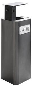 Pattumiera Per Raccolta Rifiuti 30x30xh102 cm In Acciaio Inox con Copertura Superiore Lucido