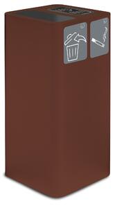 Pattumiera Per Raccolta Rifiuti 38x38xh80 cm In Acciaio Verniciato con Coperchio Basculante Marrone
