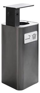 Pattumiera Per Raccolta Rifiuti 38x38xh102 cm In Acciaio Inox con Coperchio Basculante Lucido