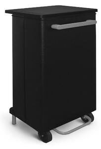 Pattumiera Per Raccolta Differenziata 47x37xh70 cm in Acciaio con Apertura a Pedale Nero