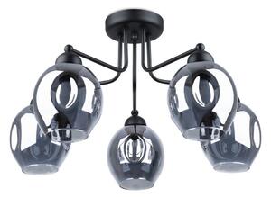 Plafoniera nera con paralume in vetro 59x59 cm Garten – Sollux
