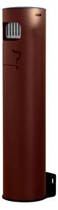 Posacenere da Muro da Esterno Ø11,7xh49 cm in Alluminio Verniciato con Contenitore Interno Estraibile Marrone