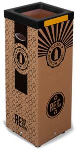 Pattumiera Per Raccolta Rifiuti 38x38xh80 cm in Cartone Con Stampa Grafica Plastica Beige