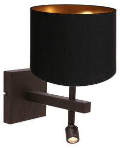 Lampada da parete - nero - Stang - metallo tessile - lampada da letto - LED_E27 - 4869CA - Steinhauer