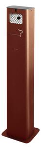 Posacenere a Colonna 17,5x10,5xh106 cm In Acciaio Verniciato con Contenitore Interno Marrone