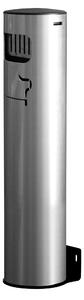 Posacenere da Muro da Esterno Ø11,7xh49 cm in Alluminio con Contenitore Interno Estraibile Argento