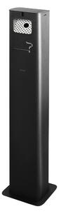Posacenere a Colonna 17,5x10,5xh106 cm In Acciaio Verniciato con Contenitore Interno Nero