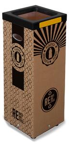 Pattumiera Per Raccolta Rifiuti 28x28xh70 cm in Cartone Con Stampa Grafica Plastica Beige