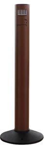 Posacenere a Colonna Ø11,7xh105 cm in Alluminio Verniciato con Contenitore Interno Marrone