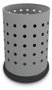 Pattumiera Gettacarte Ø25xh34 cm da Interno in Acciaio Verniciato Traforato Grigio