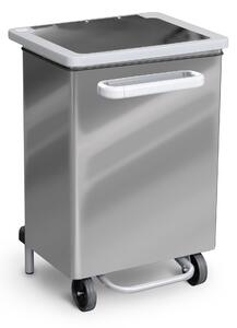 Pattumiera Per Raccolta Differenziata 47x37xh70 cm in Acciaio Inox a Pedale Lucido