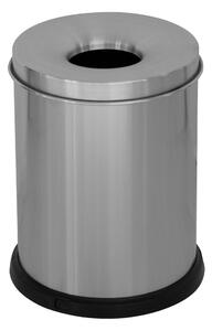 Pattumiera Gettacarte Ø25xh35 cm Autoestinguente in Acciaio Inox Argento