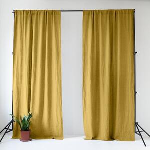 Tenda gialla in lino 140x300 cm Lemon Curry – Linen Tales