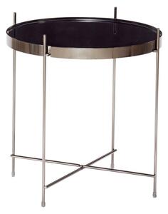 Tavolo contenitore nero con piano a specchio Dorotea, ø 43 cm - Hübsch