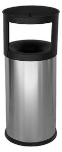 Pattumiera Gettacarte Ø25xh80 cm Autoestinguente Posacenere in Acciaio Inox Argento