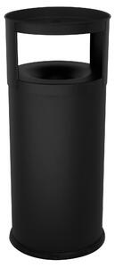 Pattumiera Gettacarte Ø38xh90 cm Autoestinguente Posacenere in Acciaio Verniciato Nero