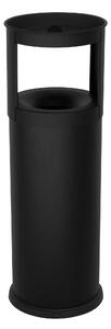 Pattumiera Gettacarte Ø25xh80 cm Autoestinguente Posacenere in Acciaio Verniciato Nero