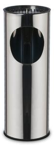 Pattumiera Gettacarte Ø24,3xh66,5 cm con Posacenere in Acciaio Inox