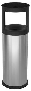 Pattumiera Gettacarte Ø25xh80 cm Autoestinguente Posacenere in Acciaio Inox Argento