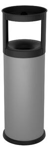Pattumiera Gettacarte Ø25xh80 cm Autoestinguente Posacenere in Acciaio Verniciato Grigio