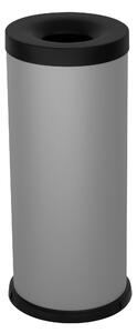 Pattumiera Gettacarte Ø25xh60 cm Autoestinguente In Acciaio Verniciato Grigio
