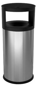 Pattumiera Gettacarte Ø38xh90 cm Autoestinguente Posacenere in Acciaio Inox Argento
