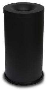 Pattumiera Gettacarte Ø38xh75 cm Autoestinguente In Acciaio Verniciato Nero
