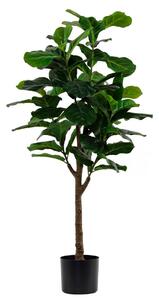 Pianta artificiale Ficus Lyrata H125 cm con Vaso Verde