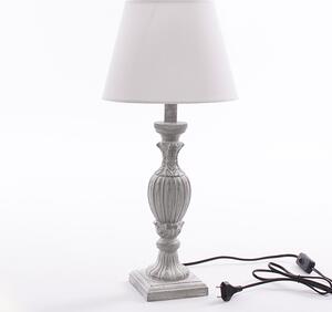 Lampada da Tavolo Ø12xH43 cm in MDF Design Classico Grigia