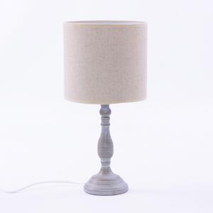 Lampada da Tavolo Ø20xH35 cm in Metallo Design Classico Grigio