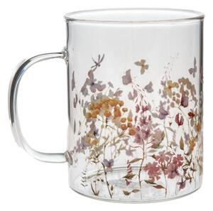 Tazza in vetro 410 ml Flowers – Dakls