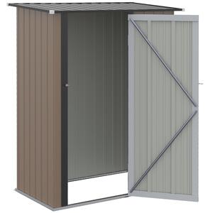 Casetta Box da Giardino 143x89x186 cm Porta con Chiavistello in Acciaio Marrone
