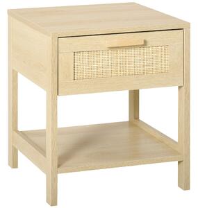 Comodino 1 Cassetto 1 Ripiano 40x40x48 cm in MDF color Legno