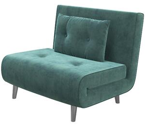 Poltrona Letto Singolo 100x88x83 cm in Velluto Verde Scuro