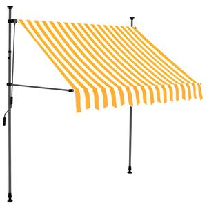 Tenda da Sole Retrattile Manuale LED 100 cm Bianca e Arancione