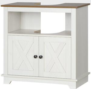 Mobile Sottolavello da Bagno 60x30x60 cm in Truciolato Bianco
