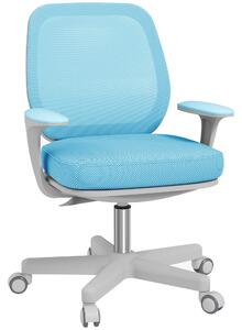 Sedia Operativa da Ufficio 55x48x82,5-94,5 cm in PP e Tessuto a Rete Azzurra