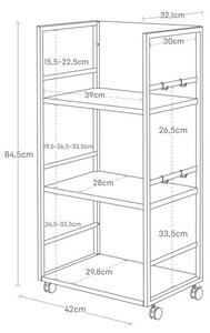 Carrello portaoggetti nero in metallo 42x84,5x32 cm Tower – YAMAZAKI