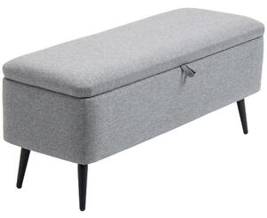 Panca Contenitore 101x38,5x44,5 cm in Tessuto Effetto Velluto Grigio